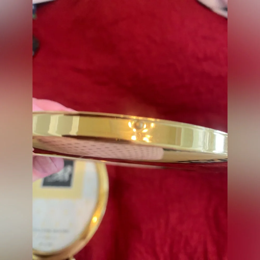 Jennifer Moore Gold Oval Photo Frames on Red Fabric